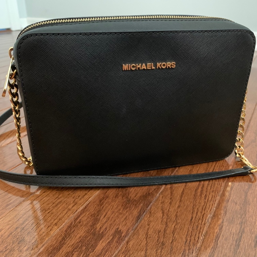 Michael Kors Jet Set Large Saffiano Leather Crossbody Bag - Picture 1 of 3